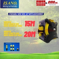 15m/20m ISANO Stackable Hose Reel Set with Accessories 1/2" Hose (IHRS6115/ IHRS6120)