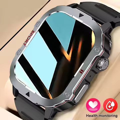 2025 New Military Smart Watch Men Waterproof Outdoor Sports Fitness Tracker Health Monitor 2.19" BT 