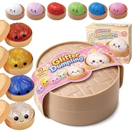 Glitter Dumpling Squishy - Kotak Misteri Squishy Dumpling Random, Mainan Squishy Dumpling 10 Warna, 