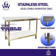 VGREAT【GVW TABLE】Meja Stainless Steel Working Table Meja Dapur Dining Table Set Meja Makan Stainless Steel Kitchen Table