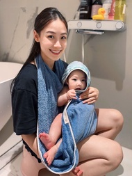 nizio 小蘑菇/ BOBO多功能成長浴巾 - 冰河泥藍