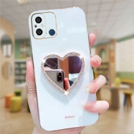 เคสโทรศัพท์สำหรับ OPPO A18 A60 A38 A78 Reno 8T A58 10Pro Reno A98 5G A17 A17K กระจกรูปหัวใจ3มิติ