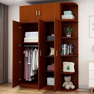 Q💕Wardrobe Double-Door Modern Simple Storage Cabinet Simple4Door Solid Wood Bedroom and Household Overall2Door Wardrobe