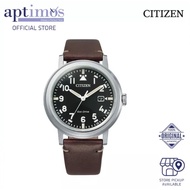 [Aptimos] Citizen Eco-Drive AW1620-21E Gold Dial Men Brown Leather Strap Watch