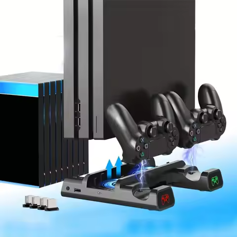 PS4 Stand Cooling Fan Station For PS4 Slim/Pro Dual Controller Port Charger Dock Station USB Port Ch