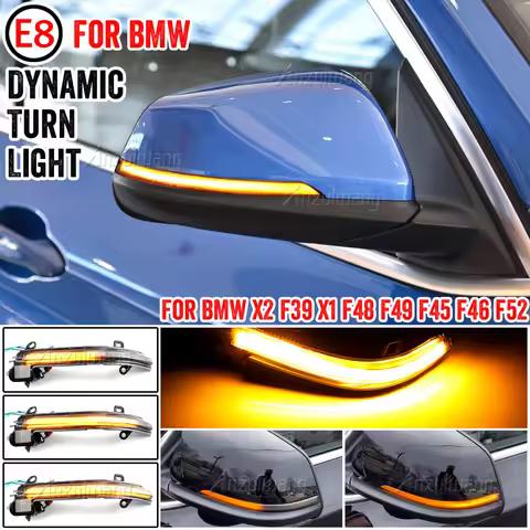 Smoked LED Dynamic Turn Signal Light Side Mirror Flashing Light for BMW X1 F48 F49 X2 F39 F40 F45 F4
