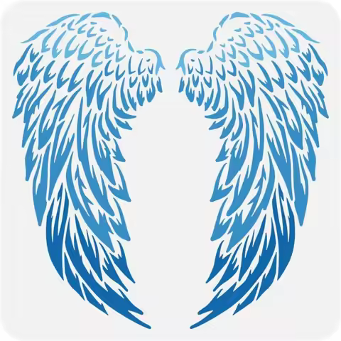 Angel Wings Painting Stencil 11.8x11.8 inch Reusable Angel Wings Pattern Drawing Template DIY Angel 