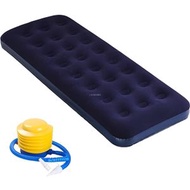 Others - KADIGO 戶外露營充氣床，185x72x22公分，單人充氣床，自動充氣睡墊配絨面材質，露營用充氣床，可折疊且附手動充氣泵（藍色）
