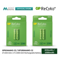 GP RECYKO+ 650 SERIES 2/4'S 650MAH AAA (GP65AAAHC-C4) /1000 SERIES 2'S 1000MAH AAA (GP100AAAHC-C2) R