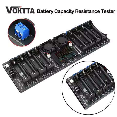 8 Channels 18650 Lithium Battery Tester DC Port 2.4-inch Color Screen Digital Battery Power Detector