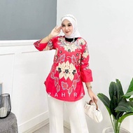 Baju Batik Wanita Atasan Blus Batik Pekalongan Murah Lengan Tiga Perempat Motif Terbaru Adem New Mod