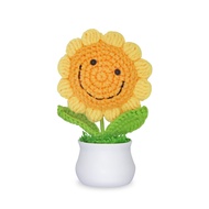 O'Pretty 歐沛媞 手作針織花盆栽-微笑向日葵(9.5X5.5X14.5cm)