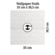 wallpaper dinding bata 3d foam 70cm x 77cm premium wallpaper sticker - putih 35x385