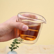 Eilong Taiwan New Double Layered Glass High Temperature Resistant Tea Sea Public Cup Fairing Tea Pou