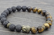 {Match maker} 8mm ol668 Reiki Chakra black volcanic lava Bracelet white Howlite Buddha Yoga stone bead essential oils diffuser Bangles