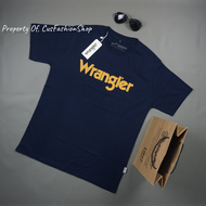 เสื้อยืดผู้ชาย Wrangler นำเข้า Wrangler สหรัฐอเมริกาเสื้อยืดเสื้อนำเข้าสีกรมท่า