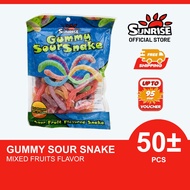 Sunrise Sour Snake Chewy Gummy Candies Mixed Flavor Snack 52±pcs