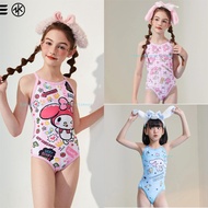 Zoke Girls Training Swimwear Knee Length Chlorine Resistant Swim Suit
