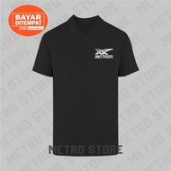 Asics Polo Shirt Logo Text Premium Silver Print | Polo Shirt Short Sleeve Collar Young Men Cool Latest Unisex Distro.....