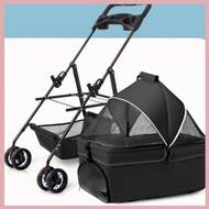 Foldable Pet Stroller Portable Pet Carrier Multifunctional Cat Stroller Lightweight Dog Trolley  213