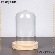 ROSEGOODS1 Glass Bell Shape Dome,  with Wooden Base Cloche Glass Dome, Durable Tabletop Centerpiece Easy to Use Practical Bell Jar Display  Home Decor