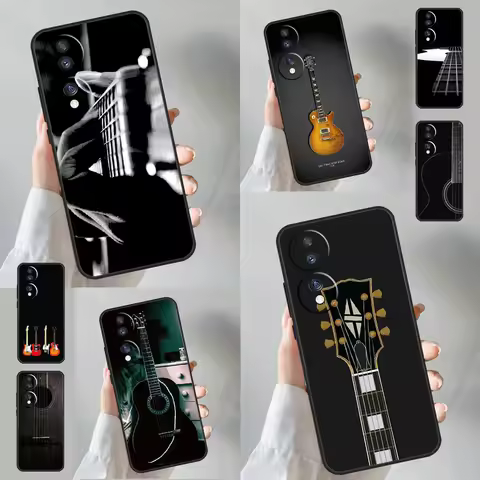 Vintage Music Guitars Case For Honor 90 Lite 50 70 Magic 5 6 Pro X6 X7 X8 X9 X6a X7a X8a X9a X9b X8b