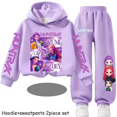 Hot Children's Hooded Sweater Set Huntrx Mira Rumi Zoey Girl Cute Casual Top for Kids Sports Shirt w