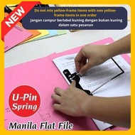 ABBA 350 Manila File with Spring Fastener | U-Pin Flat File/Paper File/ Spring File/Transfer File | 