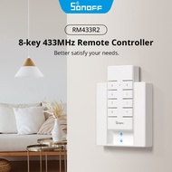SONOFF RM433R2 433MHz Remote Control 8 Button RF Remote Control One Key Pairing Work with Sonoff 433Mhz Smart Home Switches via eWeLink