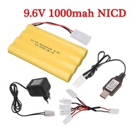 52 9.6V 3 1000Mah Battery + 9.6V Charger Set For RC Toys Car Tank Train Robot Boat AA 700Mah Ni-Cd
