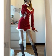 2025新品DREAM SEVEN77 白色连衣裙女2024方领长袖氛围感圣诞裙子DREAM SEVEN77 WHITE20251204