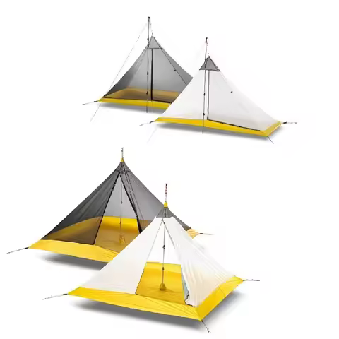 Hikeburger Knot 145cm Ultralight Pyramid 1.45m Rodless Inner Tent 2-4 Person Camping Large Tarp Sili