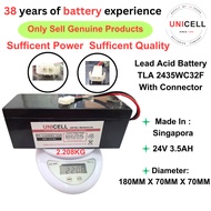 TLA 2435WC32F with connector Battery Back Up Battery 24V 3.5AH Rechargeable Sealed Lead Acid  Batter