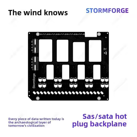 Jifengzhi N52 V1.1 5-Bay SAS/SATA HDD Hot Swap Backplane, NAS Hard Drive Backplane Board for N52 NAS