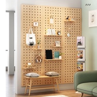 Solid Wood Pegboard Accessories Wall Shelf Hole Board Decoration Display Stand for Home