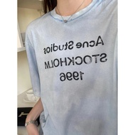 Acne Studios 26SS 1996 Gradient Smudge Washed Distressed Retro Round Neck Short Sleeve T-Shirt, Same