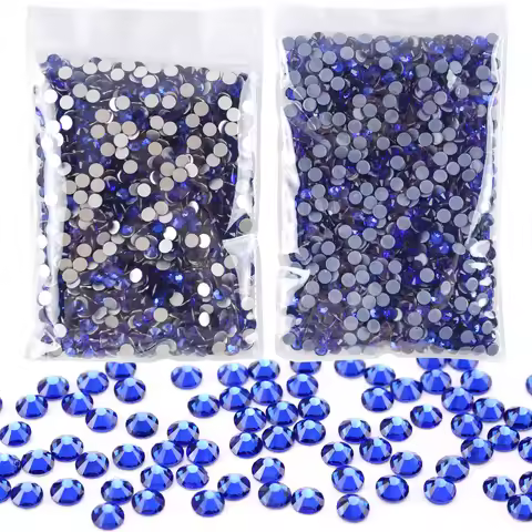 Flatback Sapphire Rhinestones Crystal Glitter Glue On Gems Stone Hotfix Strass Rhinestones Clothing 