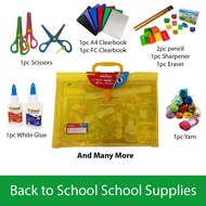 A2 Bundle set "Back to School" School Supplies Fluorescent Color 2 Portable file bag-55-B-00