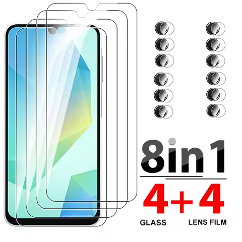 8IN1 Tempered Glass For Samsung Galaxy A16 4G 5G Screen Protector For Samsung A16 A 16 16A Glass Cam