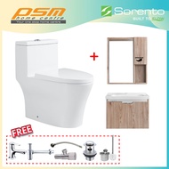 Sorento Bathroom One Piece Design Toilet Bowl WC Bathroom Stainless Steel 304 Material Basin Cabinet