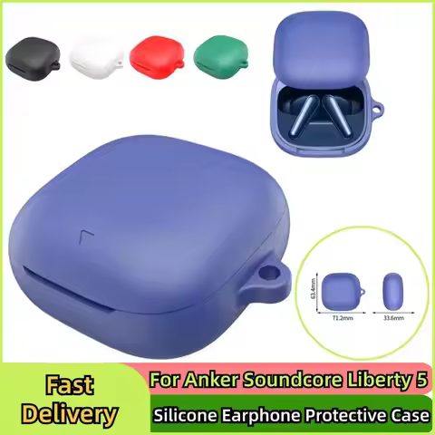 For Anker Soundcore Liberty 5 Silicone Earphone Protective Case Shockproof Solid Color Earphone Full