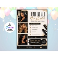 New Client Hair Flyer Template Canva Editable Digital Download