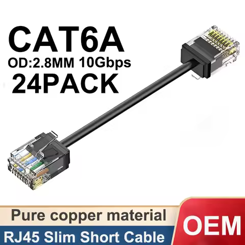 Cat6/Cat6a 24 Pack Slim RJ45 UTP Network Cord 10Gbps Cat 6 Patch Cable for PS5 Patch Panel to Switch