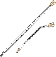 2Pcs Pressure Washer Extension Wand, Extension Lance (13.4"/34cm) + 30°Curved Extension Rod (7.87"/2