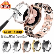 Chain Leather Strap+Case For Samsung Galaxy Watch 7 Strap Galaxy Watch 6 Strap Full Coverd PC Glass 