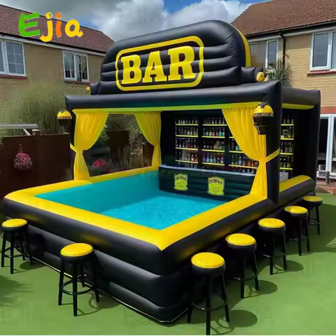 PVC 16x13ft Outdoor Swimming Pool Inflatable Water Bar Tent Party Pub Tent Backyard Inflatable Pool 