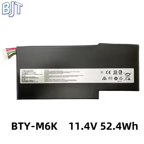 11.4V 52.4Wh 4600mAh New Laptop Battery BTY-M6K For MSI GS63-7RD GF63-8RD GF63-8RC GF75 Thin 8RD 8RC