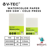 V-TEC A5 A6 Water Color Paper 300gsm - Cold Pressed/ V-TEC Watercolor Paper Watercolor Paper/ Waterc