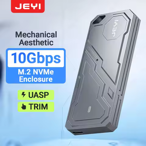 JEYI M.2 2280 NVMe SSD Enclosure RTL9210 Chip Support USB 3.2 10G UASP Trim External Hard Drive Case
