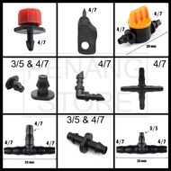 3/5mm 4/7mm Connector Micro Tee / Elbow / Joiner / Valve Irrigation Watering System, fertigasi tubin
